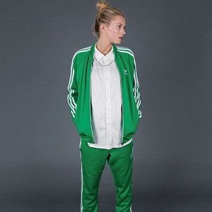 Authentic Green/White Adidas SlimFit-Track Jacket